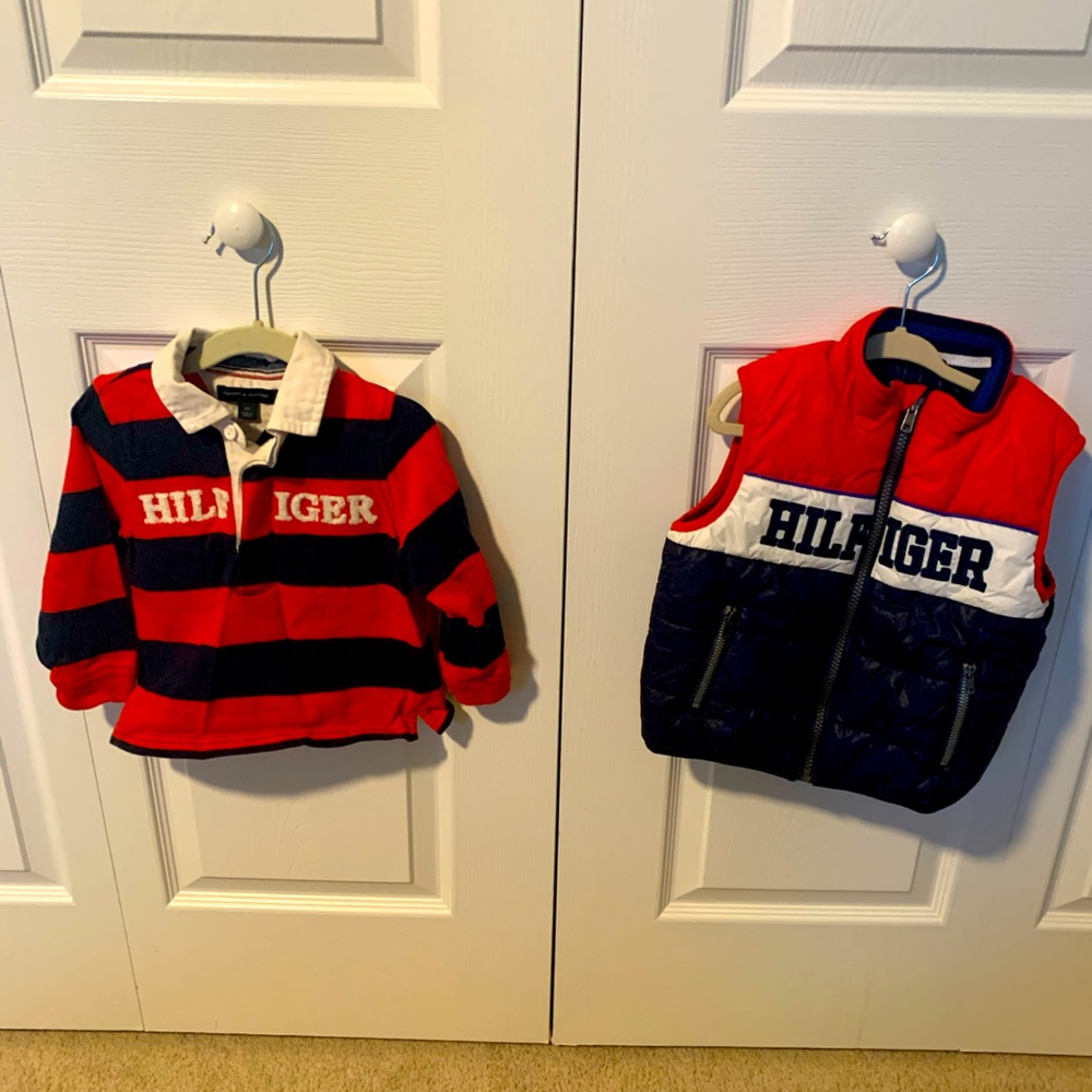 Tommy Hilfiger LS Rugby Polo and Puffy Vest - 2T